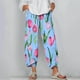 thumbnail image 3 of Pantalones de Mujer Traje Verano Cómodo de Moda Impreso Pantalones Recortados, Pantalones Elásticos Casuales, 3 of 5