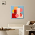 thumbnail image 3 of Abstract Blocks Canvas Retro Geometric Abstract Wall Art by Art Remedy, White Frame, 40" x 40", 3 of 7