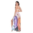thumbnail image 3 of FORMRS Womens Long Sarong Beach Wrap Semi-Sheer Bikini Skirt Bathing Swimsuit Cover Up, Bright Flowers, 3 of 7