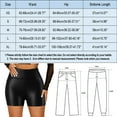 thumbnail image 3 of AOMPMSDX Pants Leggings Stretch Waisted Womens High Leather Pleather Pants Zip Short Pants Black XS, 3 of 6