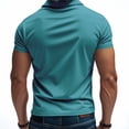thumbnail image 4 of KLHDSF Men's Polo Shirts Short Sleeve Casual Summer Cotton Shirts for Men Performance Collared Golf Shirts Turquoise M, 4 of 5