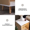 thumbnail image 4 of Wooden Nightstand LED Nightstand with 2 Glass Shelves, Modern Bedside Table with 3 Color LED Lighting/Adustable Brightness, Nightstand for Bedroom/Living Room, Natural Wood,Modern Nightstand, 4 of 6