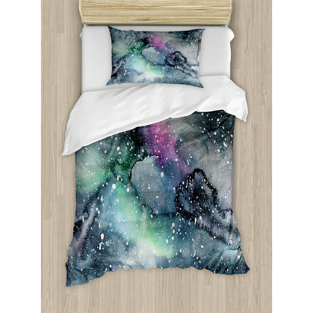 Psychedelic Decor Twin Size Duvet Cover Set Space Galaxy Inspired