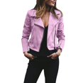 thumbnail image 1 of Womens Retro Solid Slim Fit Punk Jacket, 1 of 4