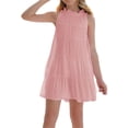 thumbnail image 2 of Langwyqu Sleeveless Loose Girls Solid Halter Sundress Ruffle Dress For 5-14 Y, 2 of 5