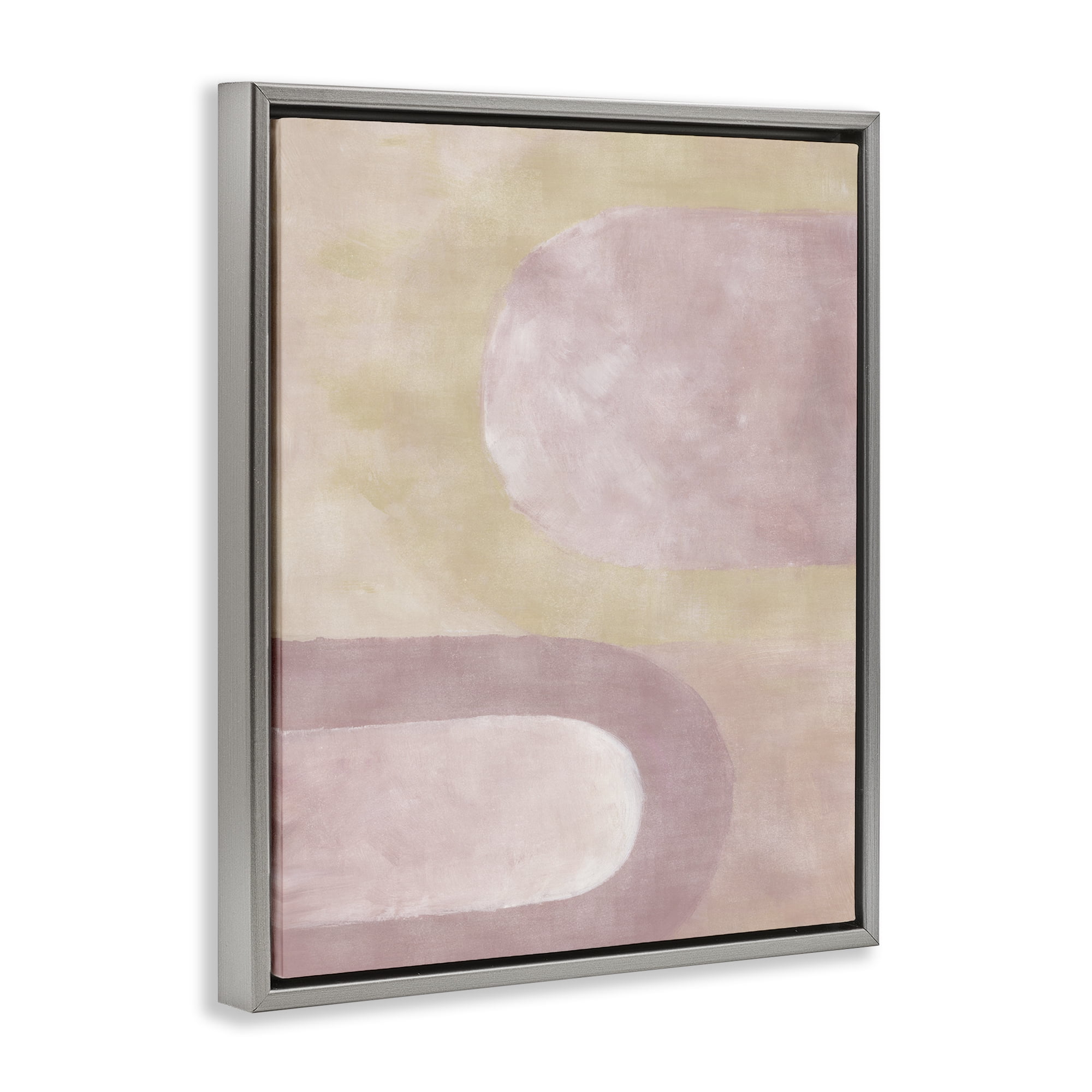 Stupell Industries Muted Pink Arches Abstract & Fractals Painting Gray Floater Framed Canvas Art Print Wall Art, 25 x 31