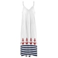 thumbnail image 5 of Nautical navy blue and white stripes with a red anchor Sleeveless Dress evening dress dress dresses Dress for pregnant women, 5 of 6