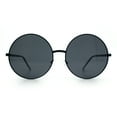 thumbnail image 5 of Iconic Hippie Oversized Round Circle Lens Boho Metal Rim Sunglasses All Black, 5 of 8