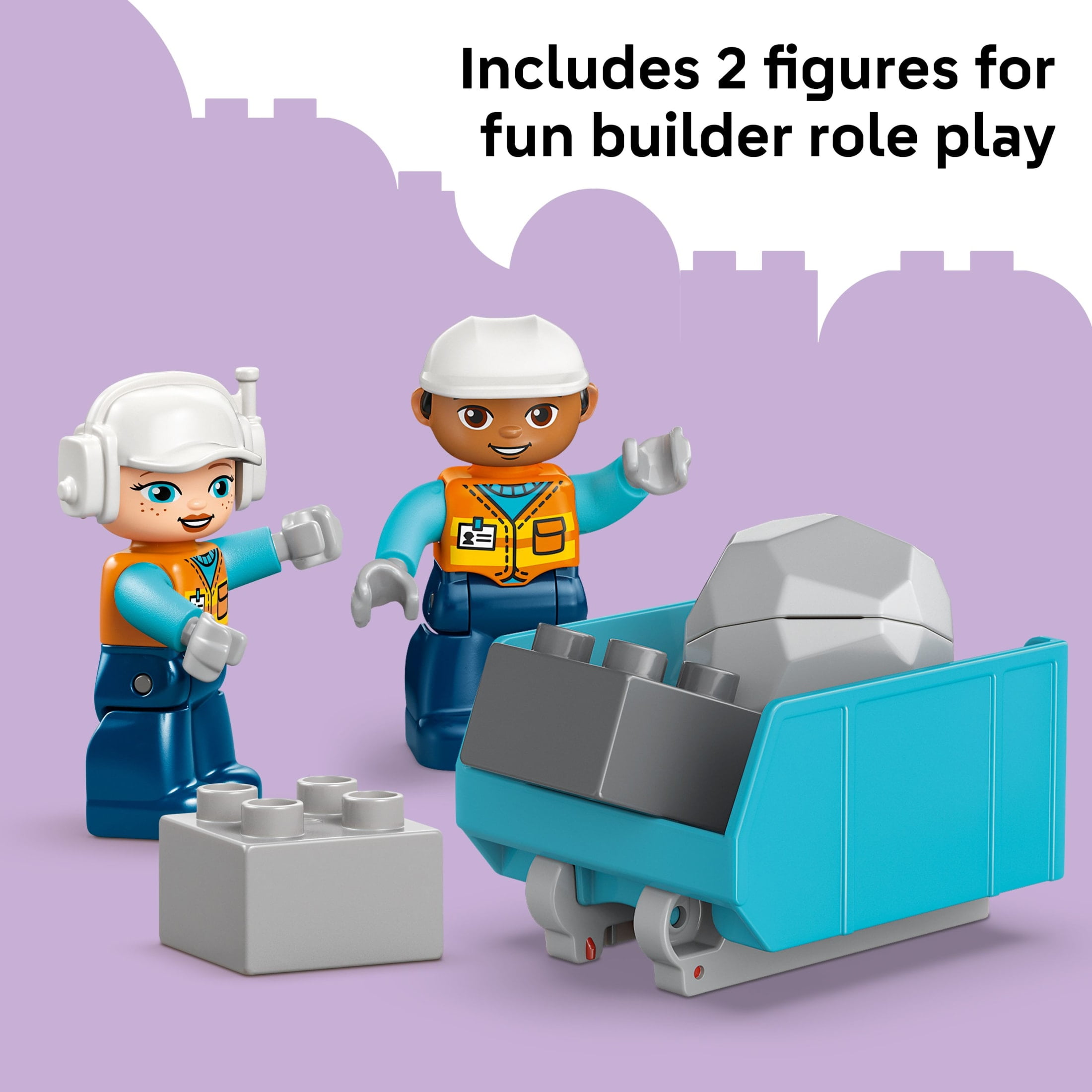 LEGO DUPLO Town 3 in 1 Construction Vehicles Toys for Toddlers - Learning & Pretend Play Set for Boys & Girls, Ages 2+ - Building Blocks for Fine Motor Skills Practice - Gift for Birthdays - 10475