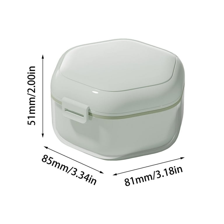 Retainer Case Denture Bath Box With Strainer Basket Mouth Guard