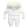 thumbnail image 2 of YWDJ 6-24Months One Piece Outfit Boys Hooded Romper Set Snowsuit With Gloves Booties Jumpsuit Outfits White 12-18 Months Baby Jumpsuit Jacket, 2 of 3