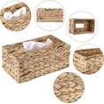 thumbnail image 2 of Water Hyacinth Tissue Box Cover - 11 x 6.7 x 4.3" Woven Tissue Box Holder - Rectangular Tissue Holder ,Facial Paper Napkin Dispenser Holder for Living Room, Bedroom, Bathroom(Natural), 2 of 8