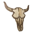 thumbnail image 6 of Rustic Western MDF Wood Bison Cow Skull Cutout Wall Decor Plaque 16.25"L, 6 of 8