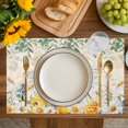 thumbnail image 4 of Daisy Spring Floral Placemats Set of 6, Farmhouse Botanical Green Leaves Vintage Art Placemats for Dining Table, Place Mats for Kitchen Tabletop, Waterproof Wipeable Dining Table Mats Set, 4 of 9