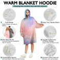 thumbnail image 5 of Pastel Rainbow Clouds Wearable Oversized Blanket,Wearable Blanket Hoodie for Adults,Cozy Hooded Blankets with Super Pockets,Super Warm Fuzzy Pullover for Women & Men, 5 of 6