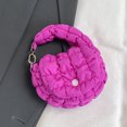 thumbnail image 4 of husxh Puffer Tote Bag for Women Quilted Handbag Nylon Clutch Purse for Travel(rosered), 4 of 6