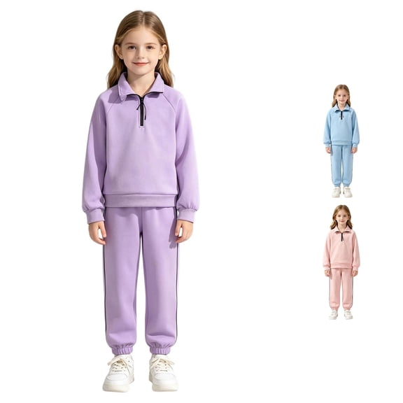 Afdoent Girls 2 Piece Outfit Long Sleeve Top And Pants Outfit Fall Winter Casual Two Piece For Toddler Kids Comfort 9-10 Years