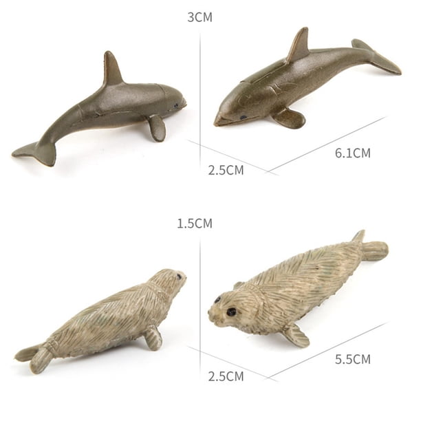 12Pcs Sea Creatures Figures Toy Identify Colors for Home Decor