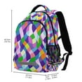 thumbnail image 2 of FORMRS Unisex Backpack Elementary School Travel Bookbag with Reflective Stripes, Green Wavy Plaid, 2 of 7