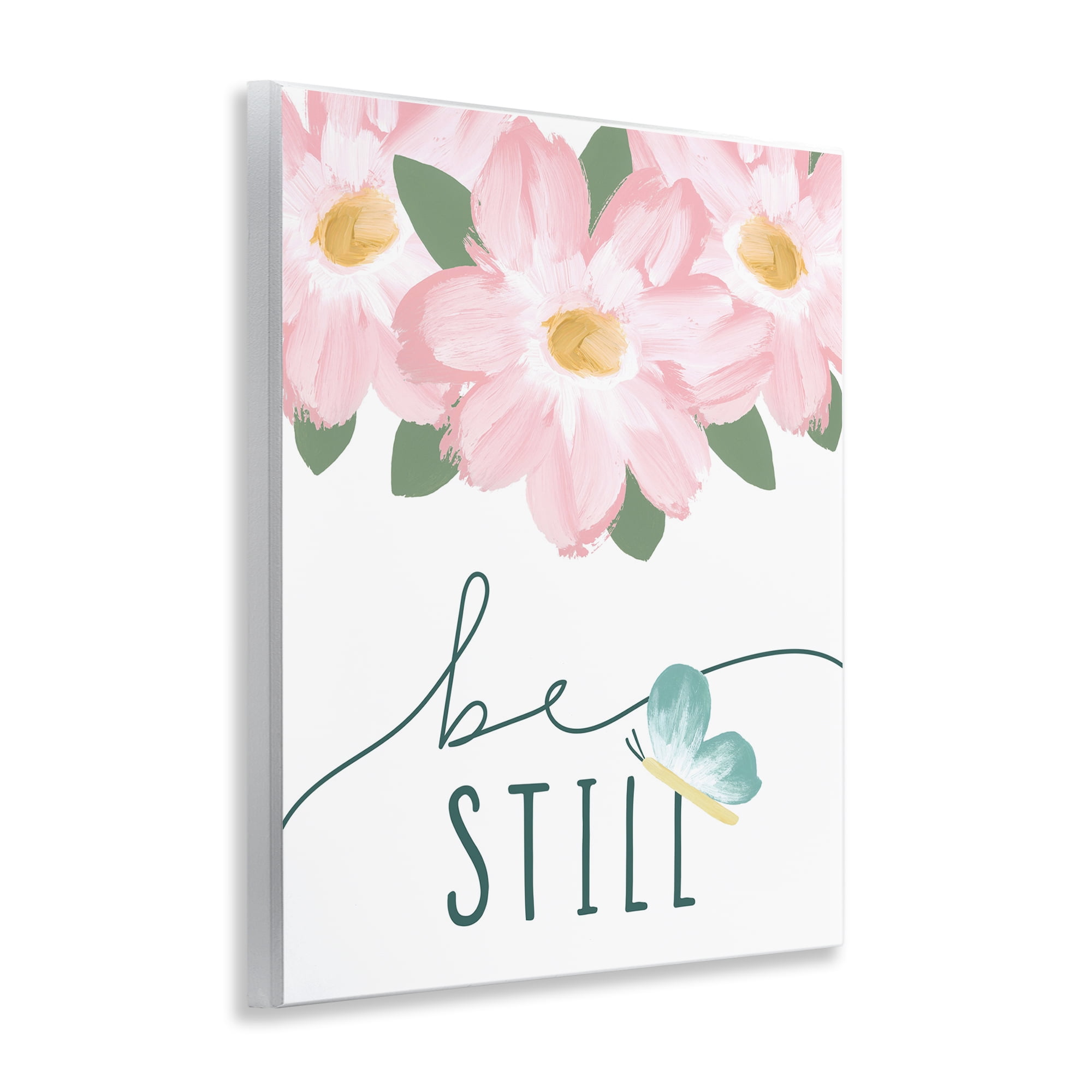 Stupell Industries Be Still with Florals Religious Painting Unframed Art Print Wall Art, 11 x 14