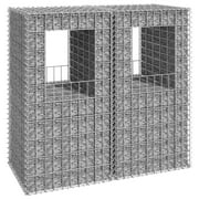 Anself 2 Piece Gabion Basket Posts Iron Wire Fencing Decorative Mesh Fence for Garden, Backyard,  Landscape 19.7 x 19.7 x 39.4 Inches (L x W x H)