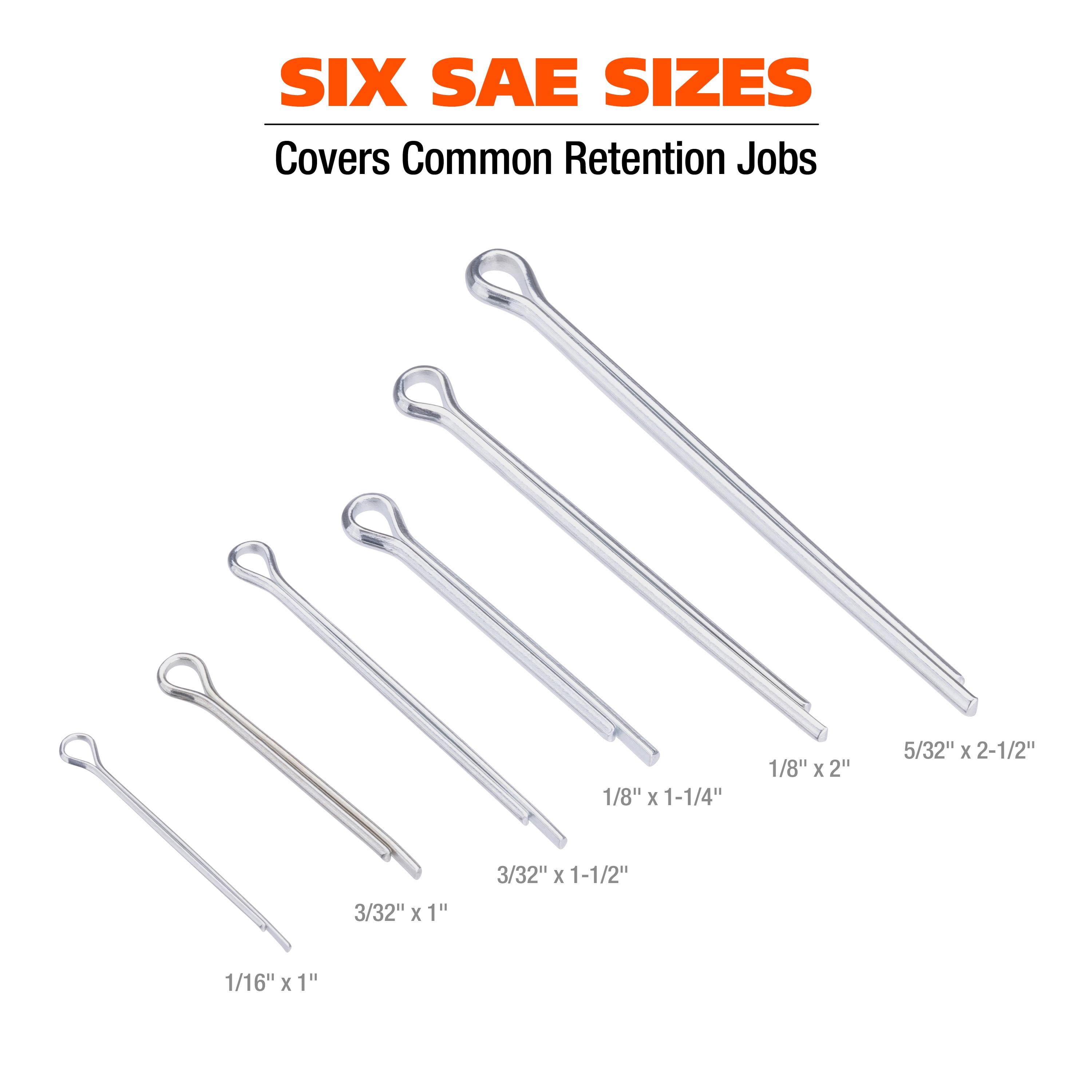 Great Neck Tools Cotter Pin Assortment, 560 Piece Set