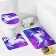 thumbnail image 4 of Unicorn in Galaxy Shower Curtain Waterproof Bathroom Curtain Set with Hooks Home Decor Bathroom Curtains 4pcs, 4 of 6