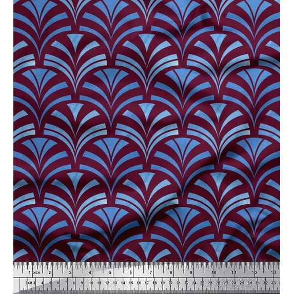 Soimoi Rayon Fabric Scales Geometric Print Sewing Fabric Yard 56 Inch Wide