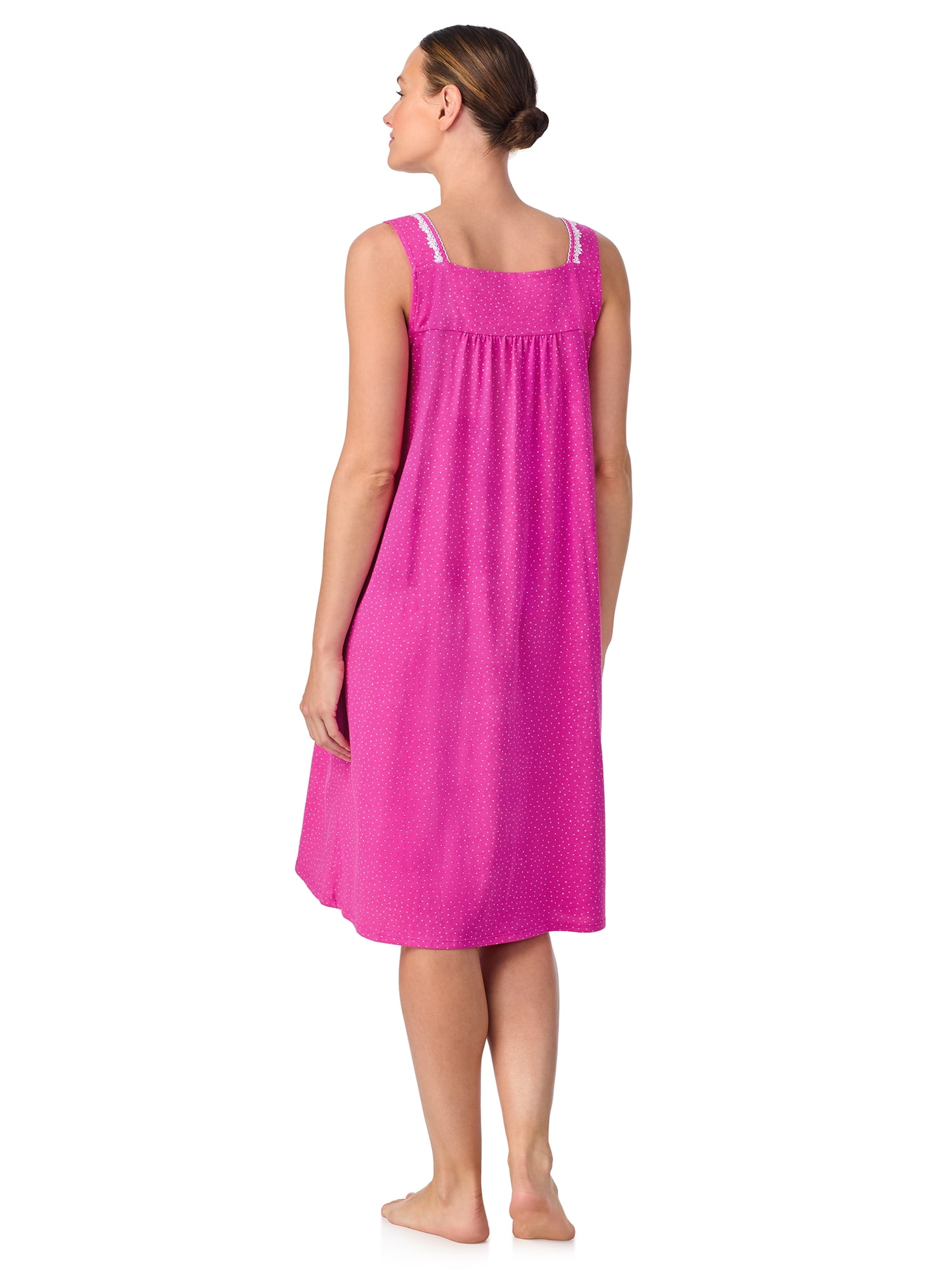 Aria Women's 100% Cotton Sleeveless 40" Nightgown, Sizes XS-5X
