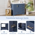 thumbnail image 4 of 36'' Bathroom Vanity, Bathroom Vanity with Sink, Bathroom Sink Vanity Cabinet with 2 Doors and 5 Drawers, Modern Bathroom Storage Cabinet Large Storage, Blue, 4 of 7