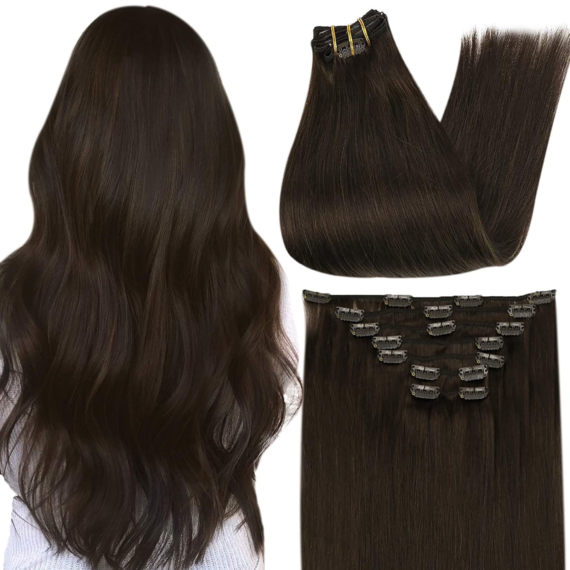 Leeons 16 colors 16 clips Long Straight Synthetic Hair Extensions Clips in  High Temperature Fiber Black Brown Hairpiece - Price history & Review, AliExpress Seller - Leeons Hair Product Store