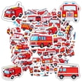 thumbnail image 4 of 35pcs Cartoon Fire Truck Stickers Kids Stickers Vehicle Stickers for Laptop Phone Suitcase, 4 of 9
