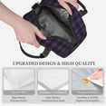 thumbnail image 3 of Naloa Purple Black Plaid Print Lunch Bag for Women & Men Insulated Lunch Box or Cooler Lunch Tote Bags for Work, Travel, Outdoor, 3 of 5
