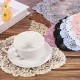 thumbnail image 4 of Uxcell 2 Pack Retro Lace Placemats Crochet Cup Vase Table Mat, 11x9inch, Black, 4 of 7