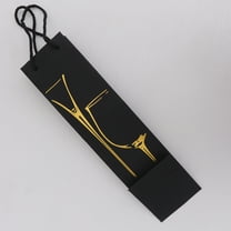 GOOHOCHY Black Paper Red Wine Bag with Gold Stamping Durable Gift Bag for Storage Use Size 12 pcs