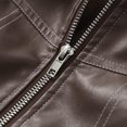 thumbnail image 5 of Sevevn Winter Coats for Winter Women's Zipper Jacket Splicing Turndown Collar Long Sleeve Leather Jacket Long Sleeve Headless Casual Coat Family Gifts, 5 of 8