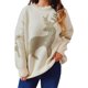 thumbnail image 1 of Suéter Divertido Gibobby de punto manga larga cuello redondo Jacquard dorado suelto mujer Otoño Invierno Blanco M, 1 of 5