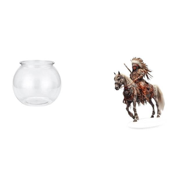 Adorno Redondo De Acrílico Transparente Para Pecera Pequeña, Jarrón Para Acuario, Centro De Mesa, Colección Knight 2D, Decoración De Escritorio Impermeable Para Oficina, Hogar Y Plantas.