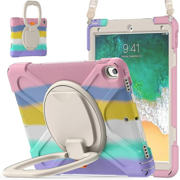 Color Matching Case For Ipad Pro 12.9 Inch 2020 With Big Adjustable Ring Stand, Pen Holder, Shock Protection Cover
