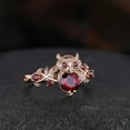 thumbnail image 4 of Vintage Garnet Engagement Ring – Unique Owl Design Cluster Ring in 14K Rose Gold Vermeil – Nature-Inspired Minimalist Jewelry, 4 of 4