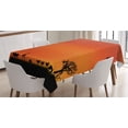 thumbnail image 1 of Ambesonne Animal Tablecloth Rectangular Table Cover, Savannah Sunset with Gull, 60"x90", Burnt Orange and Black, 1 of 3