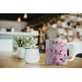 thumbnail image 6 of WIRESTER 11 Oz Ceramic Tea Cup Coffee Mug, Purple Butterfly Pink Vines, 6 of 7