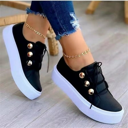 

Women s Slip on Shoes Non Slip Fashion Leather Sneakers Low Top Casual Classic Walking Flat Loafers Clearance Sale