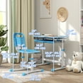 thumbnail image 3 of Qaba Height Adjustable Kids Desk and Chair Set with Tiltable Desktop, Blue, 3 of 10