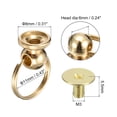 thumbnail image 2 of Unique Bargains 6x8mm Ball Head Stud Rivets Screw Back with Double Split Ring, 12Pack Button Nipple Rivet, Gold Tone, 2 of 4
