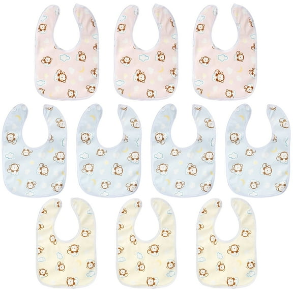 FUYGRCJ 10PCS Baby Bibs for Boys & Girls - Waterproof Teething Bib - Newborn Bibs for Baby Girl Boy - Infant Bibs - Machine Washable Newborn Cloth Bib 0-24 Months Baby Drool Bibs