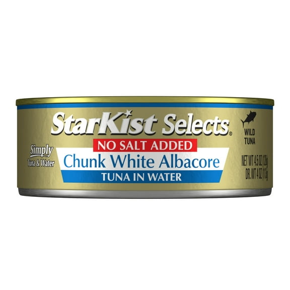 StarKist Selects Chunk White Albacore Tuna in Water, No Salt Added, 4.5 oz Can