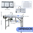 thumbnail image 4 of Dual-Function Fish Cleaning Table with Sinks and Spray: 42.5” Portable Camping Sink with Universal Faucets, Grid Rack, Basket, and Tool Kit – Ideal for Picnics, Camping, and Outdoor Cleaning, 4 of 9