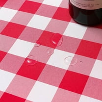 Infinity Collection Spill Proof Fabric Buffalo Check Plaid Tablecloth Stain Resistant Wrinkle Resistant for Dining Room Kitchen Restaurant Indoor Picnic (Red and White,60" x 120")