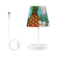 thumbnail image 3 of Pineapples Lemons Floral Leaves LED Desk Lamp Table Lamp USB Bedside Nightstand Small Lamp for Bedroom Living Room Kids Room, 3 of 8